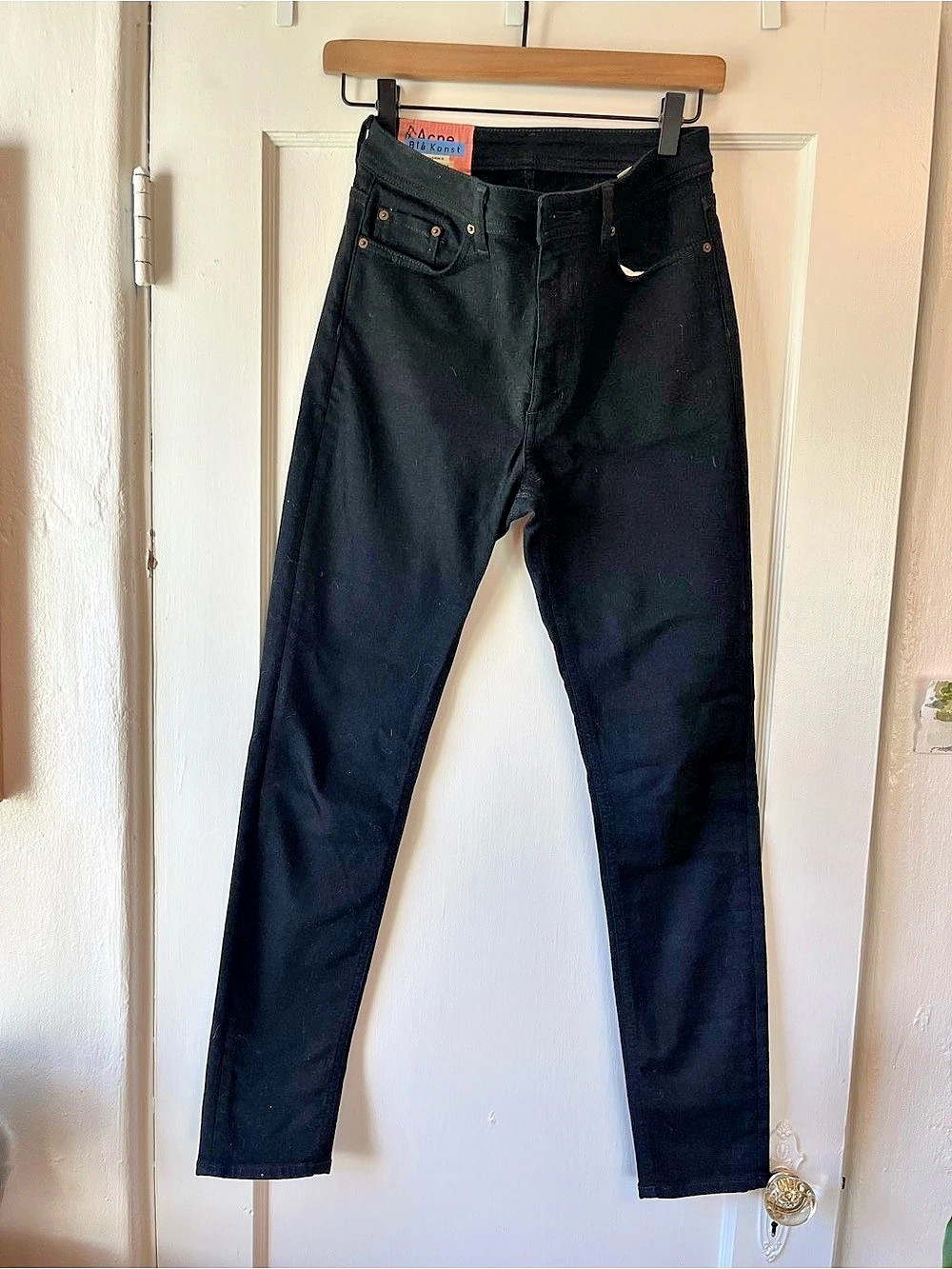 Acne Studios Stockholm Peg Skinny Jeans Black Waist 27/32 Like New